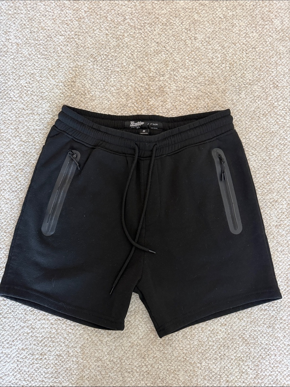 Men's Black Performance Drawstring Shorts